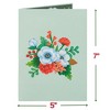 Paper Love 3D Pop Up Christmas Card, Floral Merry Christmas Card, 5" x 7" Cover - Includes Envelope and Removable Note Tag - 2 of 4
