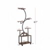 Vynxaria 8-Tier Utility Storage Shelves for Plants, 61" Tall Indoor Plant Stand with Grow Lights, S-Shaped Rack (Black) - 4 of 4
