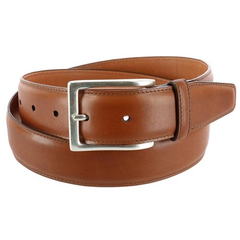 Mens tan leather hot sale dress belt