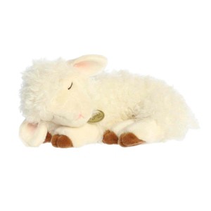 Aurora Medium Sleepy Lamb Miyoni Realistic Stuffed Animal White 10" - 1 of 4