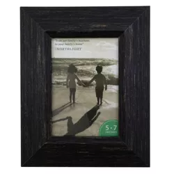 Northlight 10" Distressed Finish Black Picture Frame with Easel Back for 5" x 7" Photos
