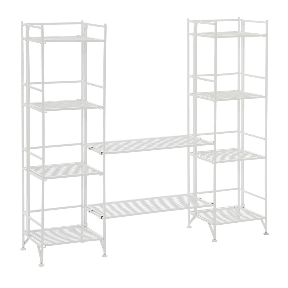 Photos - Garden & Outdoor Decoration Breighton Home Xtra Storage 4 Tier Folding Metal Shelves with Set of 2 Extension Shelves in White