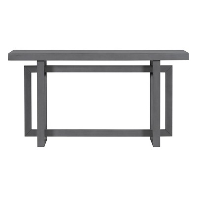 Contemporary Console Table With Industrial Style Concrete Wood Top Easy To Assemble Extra Long Entryway Table