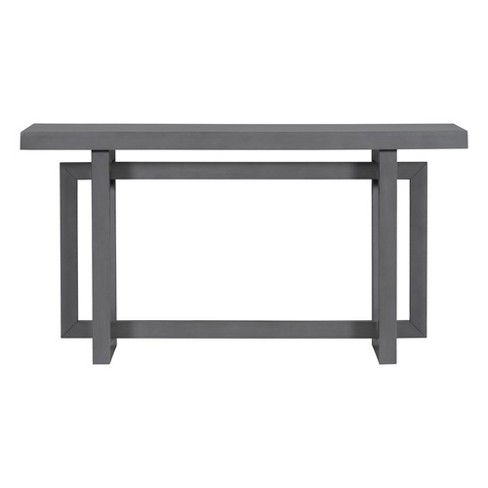 Contemporary Console Table With Industrial Style Concrete Wood Top Easy To Assemble Extra Long Entryway Table - image 1 of 4