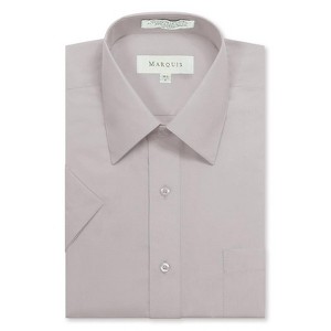 Marquis Men's Short Sleeve Dress Shirt, Cotton Blend Broadcloth, Classic Fit - Work, Events & Casual Wear - 1 of 3