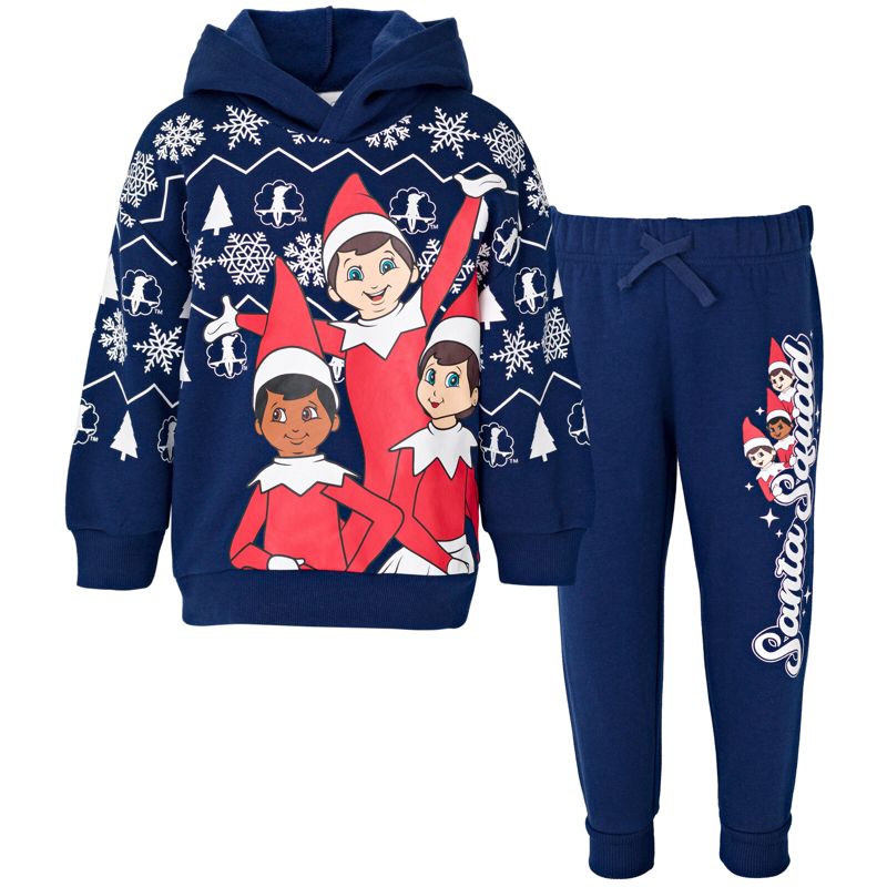 The Elf on the Shelf Fleece Pullover Hoodie and Pants Outfit Set Toddler to Big Kid, 1 of 8