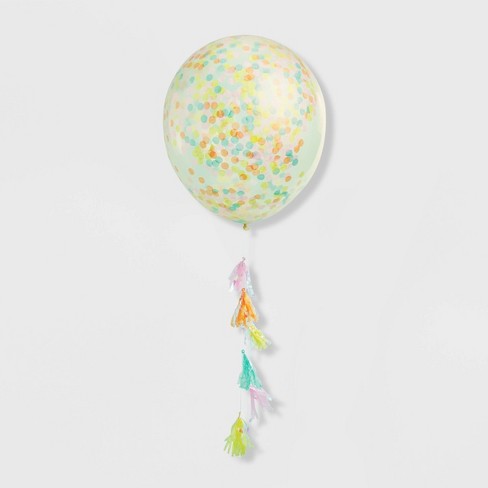Jumbo Confetti Balloon & Tassel Tail - Tropical