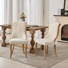 Snow Velvet Dining Chairs Set of 2, Mid-Century Modern Accent Chairs with Curved Wood Trim and Sculpted Legs-- Frevyn - 2 of 4