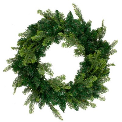 Northlight Pre-Lit Woodcrest Pine Artificial Christmas Wreath - 36-Inch, Clear Lights