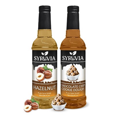 Syruvia Coffee Flavors Variety Pack: Hazelnut & Chocolate Chip Cookie Dough 25.4 fl oz Syrup