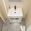 GDFStudio Virgil 24" Modern  Freestanding or Floating Bathroom Vanity with Ceramic Sink and 2 Door - 2 of 4