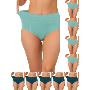 INSPIRE CHIC Women's High Waist Available in Plus Size Tummy Control Briefs 10 Packs - 1 of 4