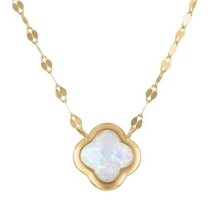 Designs By Gioelli 10K Gold Gemstone Clover Necklace - 1 of 2