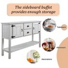 NicBex 48" Solid Wood 2-Doors Sideboard,Kitchen Storage Cabinets with 2 Drawers and Bottom Shelf for Kitchen and Dining Room,Gray/Brown/White - 4 of 4