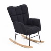 CAVINAS Teddy Fabric Glider Rocking Chair with High Backrest,Upholstered Rocking Chair,Nursery Accent Chair for Bedroom - 2 of 4