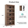 68 in 5 Tier Bookshelf, Tall Bookcase Shelf Storage Organizer, Modern Book Shelf for Bedroom - 2 of 4