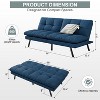 MUUEGM 68" Convertible Futon Sofa Bed, Folding Sleeper Couch with Adjustable Backrest, Linen Recliner Loveseat Sofa for Small Spaces - 2 of 4