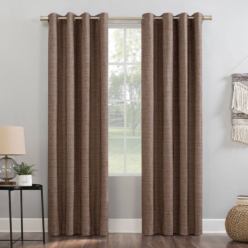Kline Burlap Weave Thermal 100% Blackout Grommet Top Curtain Panel - Sun Zero, 1 of 10