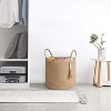 Itopfox Woven Storage Basket with Wooden Bead Decoration, Natural Rope Basket for Toys, Clothes, Shoes, Plant Organizer Bin with Handles, Home Decor - 2 of 4