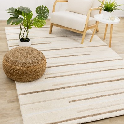 Rug Branch Contemporary Stripes, Tonal/Solid Cream Indoor Area Rug