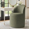 Best Home Office Chair with Wheels Linen Barrel Upholstered Office Chair Armless for Home Office,Living Room-Tanpinhause - 2 of 4