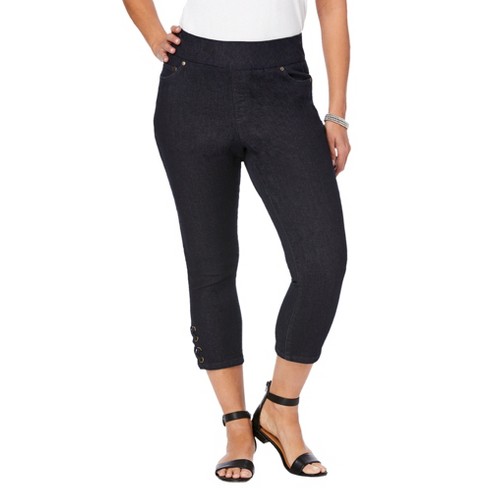 Jessica London Women's Plus Size Comfort Waist Stretch Denim Lace-up ...