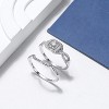 CZ Wedding Ring Set for Women Halo Engagement Ring Wedding Band Ginger Lyne Collection - 2 of 4