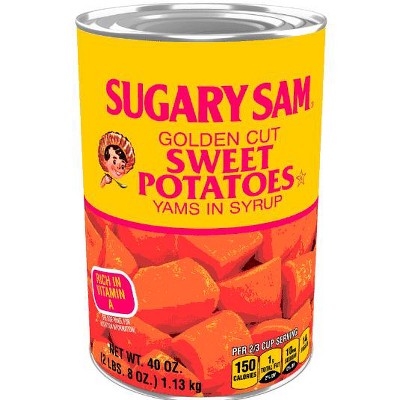 Sugary Sam Golden Cut Sweet Potatoes Yams in Syrup, 40 oz Can (Pack of 2)