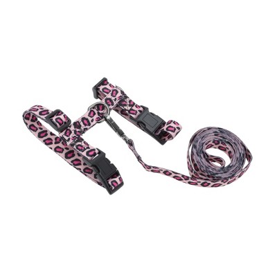 Unique Bargains Escape Proof Lightweight Cat Harness and Leash Set for Large and Small Cat Travel Walking Pink