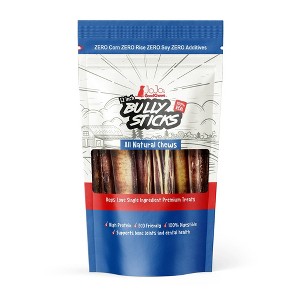 Natural Beef Bully Stick Dog Treats – Premium Long-Lasting Chews for All Dogs – 12" Thick (3-Pack) - 1 of 4