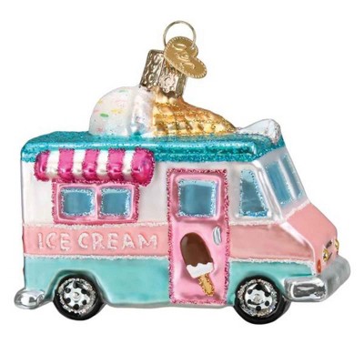 Old World Christmas 3.0 Inch Ice Cream Truck Sugar Cone Sprinkles Treat Tree Ornaments