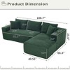 Resenkos Modular Sectional Sofa, 2-Seat L-Shaped Cloud Couch with Oversized Chaise and Memory Foam, - 4 of 4