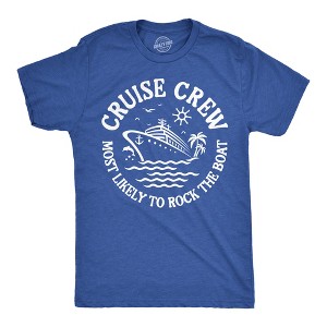 Mens Funny T Shirts Cruise Crew Most Likely To Rock The Boat Sarcastic Graphic Novelty Tee For Men - Crazy Dog Men's T Shirt - 1 of 4