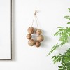 13"x8" Wood Buoy Handmade Distressed Striped Wall Decor with Rope - Olivia & May: Coastal Charm - 2 of 4