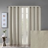 Stylish Polyester Printed Heathered Window Panel,Textured Blackout Curtain fits Modern Room Decor for All Season, Taupe, 100x84" Blackout - 3 of 4