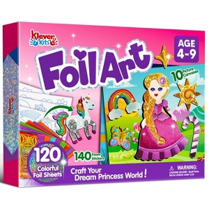 Klever Kits Princess Foil Art Kit - Mess-Free Coloring Foil Foam Stickers, Arts & Crafts, Travel Toys, Birthday Christmas Gift for Girls Boys Age 4+ - 1 of 4