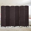 FDW Round Top Woven Room Divider  4/6-Panel Foldable Partition Screen  for Home Office - 2 of 4