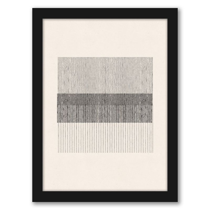 Mid Century Woven Lines by Roseanne Kenny - mid century Neutral 8 Piece Black Framed Art Set - Americanflat, 4 of 13