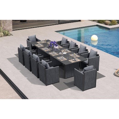 PURPLE LEAF Patio Dining Furniture Set Modern Outdoor Furniture Set Aluminum Dining Table and Chairs