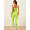 Allegra K Women's Seamless Ribbed Bra High Waisted Leggings Workout Set - 4 of 4