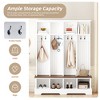 Farmhouse Hall Tree with Bench &Shoe Storage, 3-in-1 Entryway Bench with Coat Rack Hooks, Shoe Cubbies, Adjustable Shelf for Hallway Storage Cabinet - 3 of 4