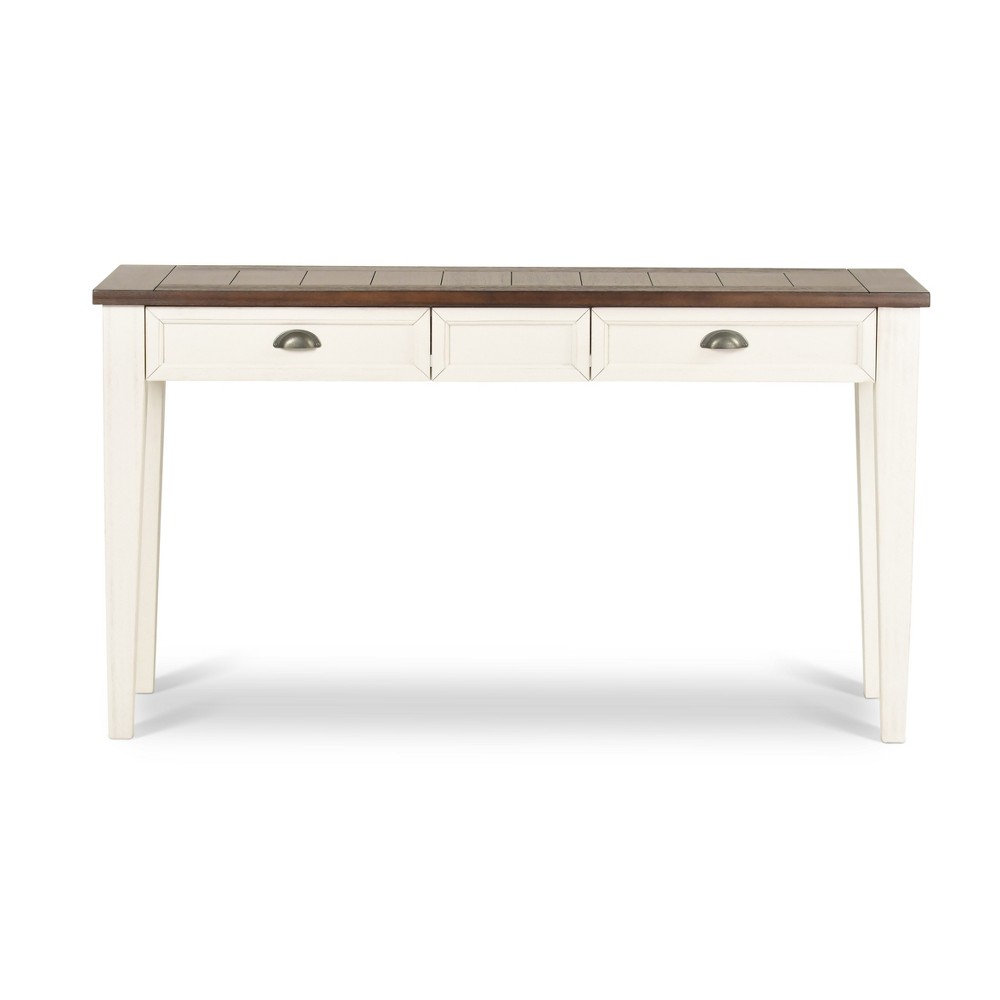 Photos - Coffee Table Farmhouse Cayla Sofa Table Dark Oak/White - Steve Silver Co.