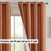 HLC.ME Jefferson Faux Silk Semi Sheer Light Filtering Microfiber Lined Grommet Lightweight Window Curtains, 2 Panels - 2 of 4