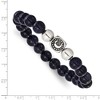 Chisel Stainless Steel Antiqued and 10mm Blue Quartz Beaded Moon 7.5" Stretch Bracelet - 3 of 4