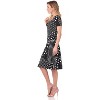 Rekucci Women's V-Neck Short Sleeve Crossover Dress with Tummy Control - 2 of 4