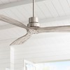 52" Casa Vieja Delta-Wing DC Modern 3 Blade Indoor Ceiling Fan with Remote Control Brushed Nickel Gray Wood Damp Rated for Patio Exterior - image 2 of 4