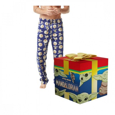 Mens Star Wars the Mandalorian Grogu All Over Print Pajama Pants in Gift Box