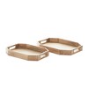 Set of 2 Traditional Octagon Wood and Metal Serving Trays Brown - Olivia & May: Iron Mesh Design, Indoor Use - 4 of 4