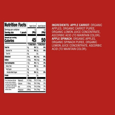 Organic Applesauce Pouches - Apple Carrot & Apple Spinach - 24ct - Good & Gather™
