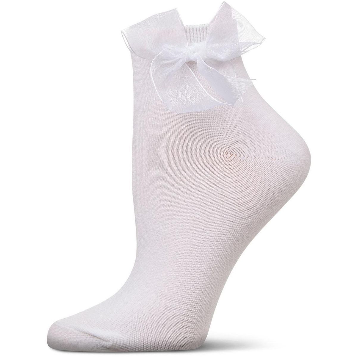 Memoi Women's Cotton Rich Tulle Bow Trimmed Ankle Sock - thumbnail 7
